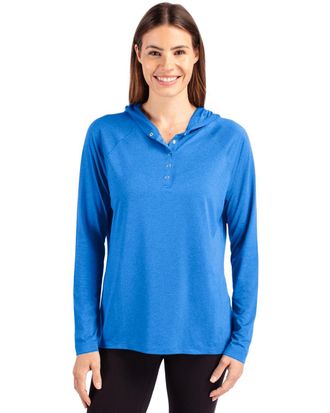 Cutter & Buck Coastline Epic Comfort Womens Hooded Long Sleeve Pullover Shirt
