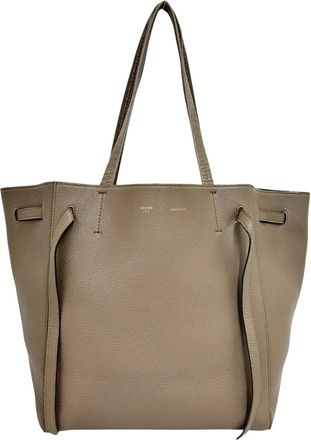 Celine Beige Leather Shoulder Bag Tote Bag (Pre-Owned)