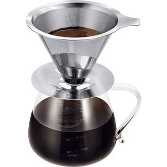 OEM Taza De Acero Inoxidable Con Doble Filtro (base Mediana, Cafetera No Incluida), Filtro Sin Papel Resistente A La Corrosi&oacute;n, Filtro Manual, Cafetera De
