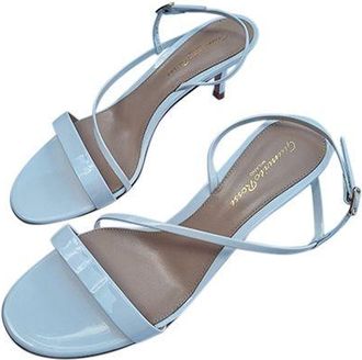 Gianvito Rossi White patent leather strapped heeled sandals Size 37