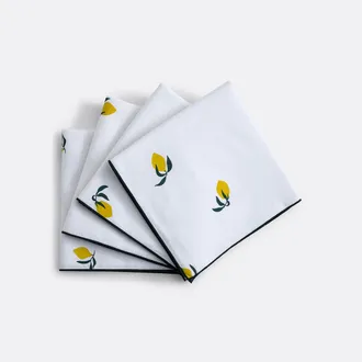 La Redoute Interieurs Set van 4 bedrukte katoenen servetten, LEMON