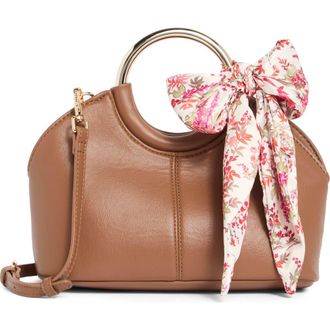 Steve Madden Gwenie Faux Leather Handbag With Scarf in Nutshell at Nordstrom Rack