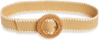 Treasure & Bond Sage Stretch Woven Belt in Tan at Nordstrom, Size X-Small