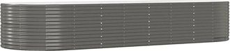 vidaXL Garden Raised Bed Grey 367x140x68 cm Galvanised Steel vidaXL