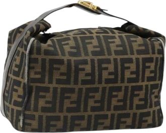 Fendi Pre-owned Zucca Canvas Mini Hand Bag - Dames - Vintage Mini Tas - Zwart - ONE Size - Leer - Vintage