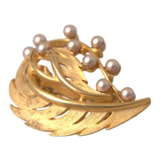 Dolce & Gabbana Accessoires, Dames, Geel, ONE Size, Leer, Haarspeld Broche