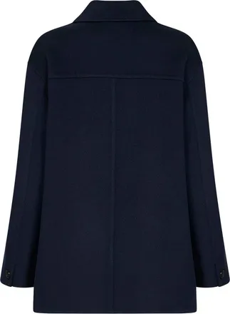 Max Mara Womens Short Coat Smmgiugno Blue Virgin Wool