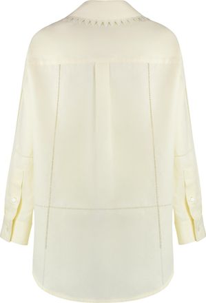 Bottega Veneta Womens Linen Shirt - Yellow - Size EU 40 (Womens)
