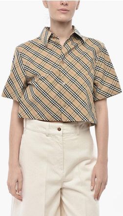 Burberry Cropped Fit Cotton Tartan Shirt size 42