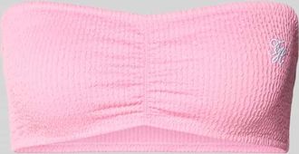 Tommy Hilfiger Bandeau-Bikini-Oberteil mit Logo-Stitching in Rosa, Gr&ouml;&szlig;e XL