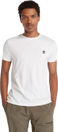 Timberland Heren-T-shirt met ronde hals en River-borduursel (Wit)