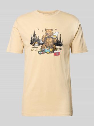 Santa Cruz T-Shirt mit Label-Print in Beige, Gr&ouml;&szlig;e S