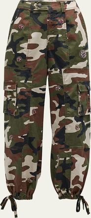 Cinq &agrave; Sept Love Camo Zola Embellished Twill Pants