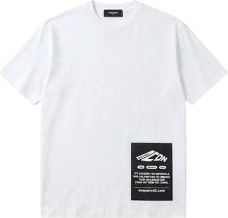 Dsquared2 Camiseta con parche de maxi logo - Tops - Mujer - Blanco - 3XL