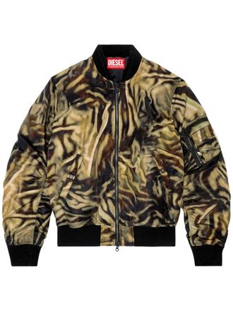Diesel Bomber J-Dublee con stampa astratta - Nero