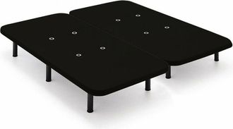 HOGAR 24 Hogar24 - Base Tapizada Con Tejido 3d Color Negro Y V&aacute;lvulas De Transpiraci&oacute;n + 12 Patas Cilindricas 25 Cm, 180x190 Cm