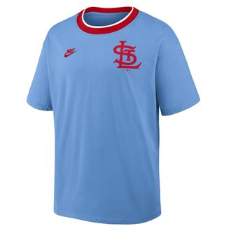 Nike St. Louis Cardinals Cooperstown Ringer Nike Mens MLB T-Shirt in Blue | 045Q0H67S67-N3R