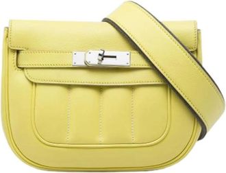 Herm&egrave;s Pre-owned Berline Bag - Dames - Vintage Schoudertas - Geel - ONE Size - Leer - Vintage