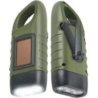 OEM Linterna Solar Recargable (paquete De 2), Linterna Led De Emergencia Con Dinamo Y Manivela, Con Mosquet&oacute;n, Para Senderismo, Viajes, Camping Y Escalada