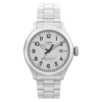 Timex Waterbury Ace Quartz Silver Dial Mens Watch TW2Y18800