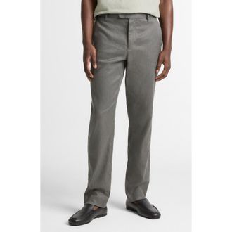 Vince Owen Linen & Cotton Blend Extended Tab Pants in Slate at Nordstrom, Size 28