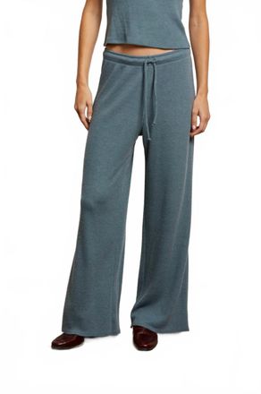 perfectwhitetee Maddie Waffle Drawstring Pants In Slate