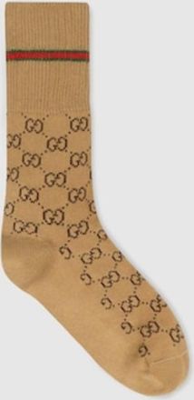 Gucci GG Cotton Socks With Web, Size Medium