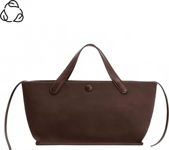 Melie Bianco Womens Jill Suede Vegan Tote Bag In Chocolate