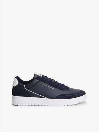 Tommy Hilfiger Mixed Texture Leather Basketball Trainers
