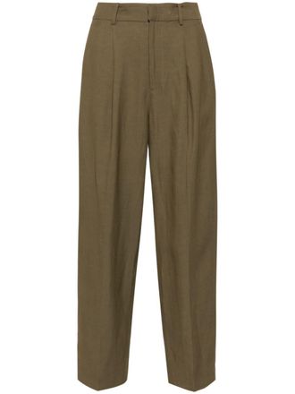 Pantaloni Torino pleated tapered trousers - Green