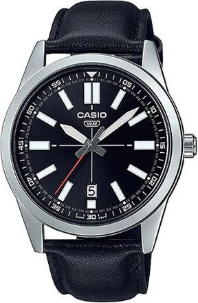 Casio Casio Dress Pointer Display Analog Watch Black Silver White MTP-VD02L-1E