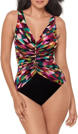 Miraclesuit Farfalle Charmer One Piece Swimsuit in Multi at Nordstrom, Size 12
