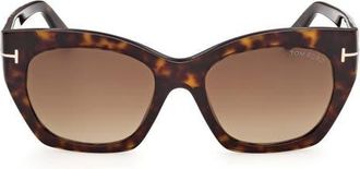 Tom Ford Joni 54mm Gradient Butterfly Sunglasses in Havana/rose Gold/brown at Nordstrom