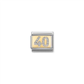 Nomination Unisex Celebrate Links Bracelet In 40 Glitter Silver