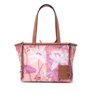 Loewe Tweedehands Paulas Ibiza Kleine Canvas Waterlelie Print Kussen Tote