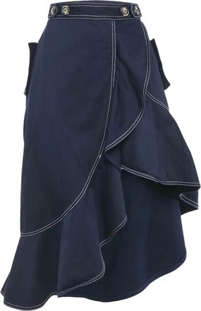 Self Portrait Gonna midi asimmetrica - Blu