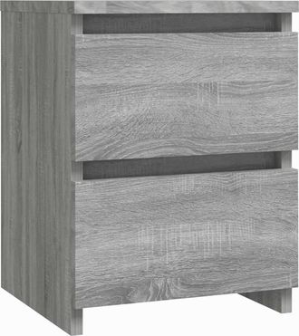 vidaXL Mesita De Noche Sonoma Gris, 30x30x40 Cm, Madera De Ingenier&iacute;a Vidaxl