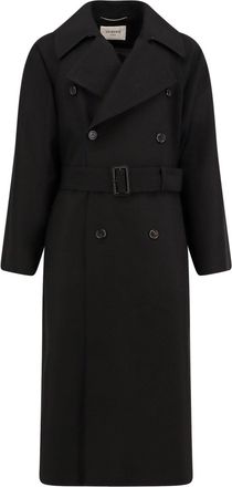 Saint Laurent Certified Wool Coat With Belt