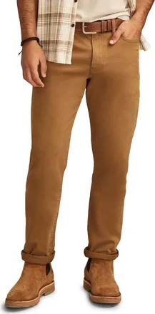 Lucky Brand 410 Athletic Straight Leg Brushed Twill Pants in Tuscan Tan Wash at Nordstrom, Size 38 X 32