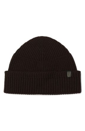 AllSaints Merino Wool Rib Beanie in Wine Brown at Nordstrom