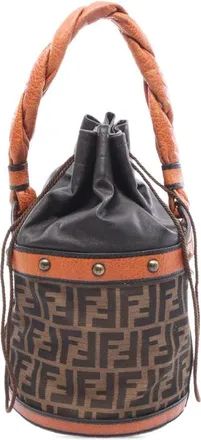 Fendi Pre-owned Fendi Zucca Canvas Palazzo Bucket Bag Ladies AOABA950I7DUEWTN