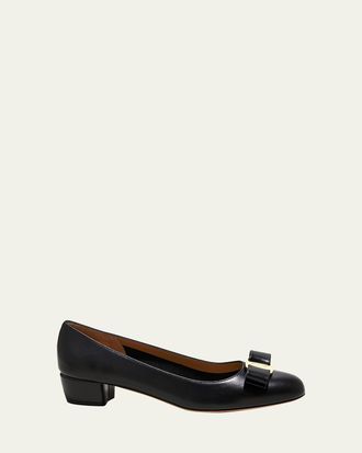 Ferragamo Vara Icon Leather Bow Pumps