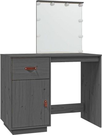 vidaXL Vidaxl - Dressing Table with led Grey 95x50x133.5 cm Solid Wood Pine