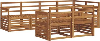 vidaXL Conjunto De Sof&aacute;s De Exterior 7 Uds. Natural Poli&eacute;ster Vidaxl
