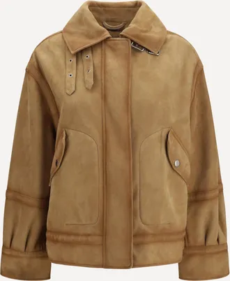 Ermanno Scervino Giacca bomber aviator in suede con dettagli heritage Woman 40