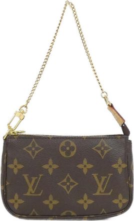 Louis Vuitton Marron Coated Canvas Pochette Pouch (Pre-Owned)
