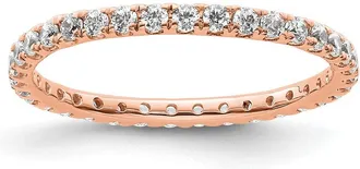Diamond2Deal 14k Rose Gold Lab Grown Diamond Eternity Wedding Band Ring 1/2Ct Clarity- VS Color- D-E