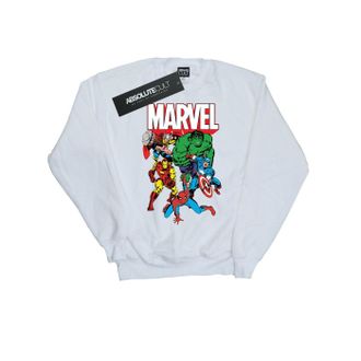 MARVEL Heren Hero Group Sweatshirt (Wit)