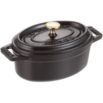 Staub Cocotte Casseruola Ovale, Ghisa, Nero, 11 cm
