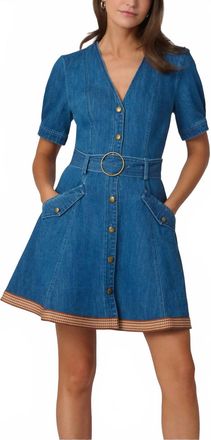 Shoshanna Payton Dress In Denim/neutral Multi